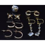 A group of 9ct gold earrings, 5.3g