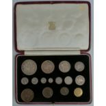 1937 Royal Mint George VI 15 coin specimen set, crown to farthing, includes the Maundy group