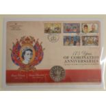 Westminster Mint 175 years of Coronation Anniversaries, coin stamp cover set, in album