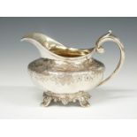 Victorian hallmarked silver milk jug, London 1837, maker Michael Starkey, length 15.5cm, weight