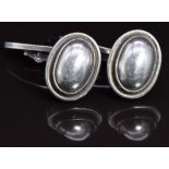 A pair of c1940s Georg Jensen silver cufflinks marked 44B, designed by Harald Nielsen