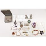 A collection of costume and other jewellery including Victorian silver locket, Birmingham 1884,