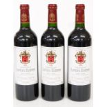 Three bottles of Chateau Langoa Barton 2000 Saint-Julien red wine 75cl 12.5 vol. This lot has been