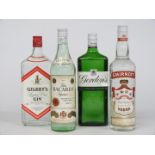 Gilbey's Gin 1 litre 47.5% vol, Gordon's Gin 1 litre 37.5% vol, Smirnoff Vodka 70cl 37.5% vol and