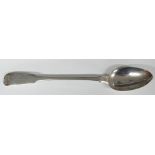 Georgian Scottish hallmarked silver fiddle and shell pattern basting spoon, Edinburgh 1817, maker