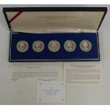 Coronation Jubilee sterling silver proof coin set in presentation case issued by Franklin Mint 1978,