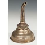 Georgian Irish hallmarked silver wine funnel, Dublin 180, maker's mark indistinct, height 11cm,