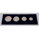 1972 silver Jersey Royal Wedding set comprising four graduated coins, in case with certificate