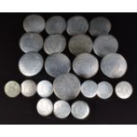 Twenty two Georgian silver buttons comprising 13 large (diameter 3cm) and 9 small (diameter 1.