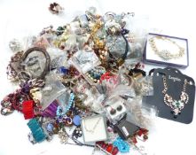 A collection of jewellery including beads, necklaces, bracelets, etc