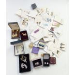 A collection of vintage earrings