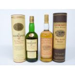 Glenlivet 12 year old Pure Single Malt Scotch Whisky, 1 litre, 40% vol and Glenmorangie 10 year