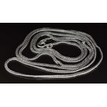 A silver guard chain, 58g, length 140cm