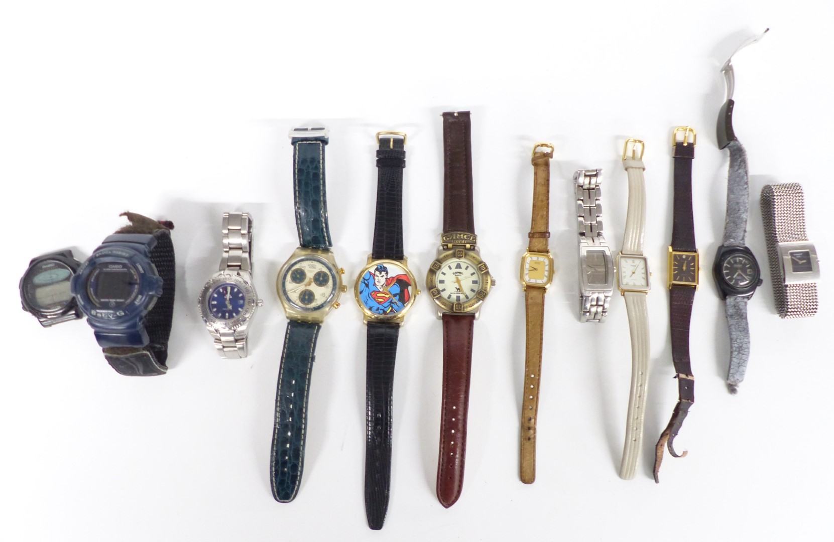 Twelve various ladies and gentleman's wristwatches including Tissot, Citizen automatic 28800,