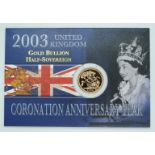 2003 gold half sovereign in Royal Mint Gold Bullion presentation pack