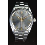 Rolex Oyster Perpetual Air King gentleman's automatic wristwatch ref. 5500 with grey dial, gold