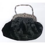 Victorian hallmarked silver mounted ladies evening bag with pierced decoration, London 1900, maker's