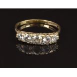 A 9ct gold ring set with cubic zirconia, size P, 1.9g