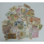 Over 140 overseas banknotes, includes some crisp uncirculated examples, Kyrgyz Republic, Ireland,