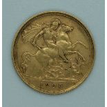 1905 Edward VII gold half sovereign