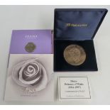 Diana Princess of Wales commemorative medal coin in deluxe case, together with a Royal Mint Diana