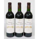 Three bottles of Chateau Prieuré-Lichine 2000 Margaux Grand Cru Classé red wine 75cl 13% vol. This