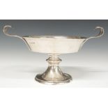 Edward VII hallmarked silver twin handled tazza, Birmingham 1906, maker's mark rubbed, width 20cm,