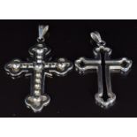 Two Mexican silver crosses, 39g