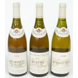 Three bottles of classic French white wines from Bouchard Père et Fils, Cote D'or, comprising