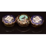 Three Victorian enamel buttons