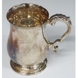 George VI Elkington & Co Ltd hallmarked silver tankard of baluster form, Birmingham 1941, height