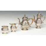 George V Mappin & Webb hallmarked silver four piece tea and coffee set, Birmingham 1913/15, height