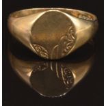 A 9ct gold signet ring, size N, 2.5g