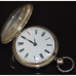 Beha, Licker & Co of Norwich hallmarked silver full hunter pocket watch with blued hands, black