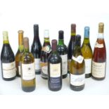 Ten bottles of mixed French wines including Fitou 1986, 12.5% vol, Cotes du Rhone Villages 1992