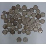 Approximately 670g of pre-1920 UK silver coinage, includes a few high grade examples