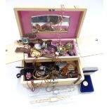A collection of costume jewellery including silver rings, Japanese brooch and bracelet, silver