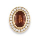 Madeira citrine and diamond dress ring