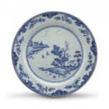 A Chinese blue and white dish, Qianlong period, 1735-1796