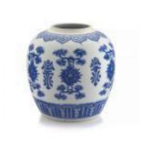 A Chinese blue and white ginger jar, Qing Dynasty, 19th century Â