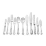 An Elizabeth II silver 'King's' pattern flatware service, EP & Co, Sheffield, 1963