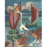 Maggie Laubser; Bird and Boats
