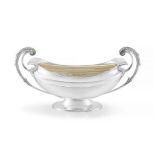 A George V silver-gilt two-handled tureen, maker's marks worn, Sheffield, 1927