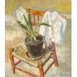 Freida Lock; A White Hyacinth on a Chair