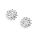 Pair of diamond and white gold earrings