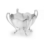 An Edward VII silver four-handled bowl, maker's mark worn, possibly Jay Richard Attenborough Co Ltd,