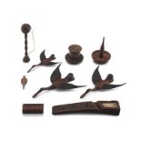 A treen lignum vitae bilboquet, 19th century