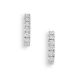 Pair of Italian diamond and white gold earrings