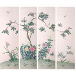A set of four Chinese ink and colour paper scroll paintings, Republic period