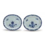 A pair of Chinese Export blue and white dishes, Qianlong period, 1735-1796